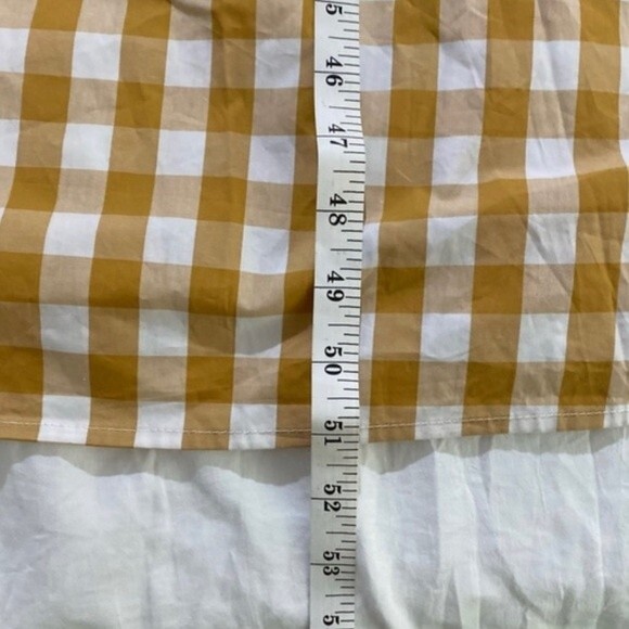 NWT Who What Wear One-Shoulder Gingham Mustard Cut Out Dress 100% Cotton Size XL - Picture 8 of 9